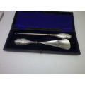 Antique Hallmarked Silver handled Shoe Horn & Boot Hook B/Ham 1912 WJ Myatt &Company Original Box