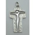 Sterling Silver Abstract Large Crucifix Pendant. 4cm x 2.5cm. 5.8 grms. Special!!