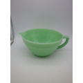 FOR JONSEO ONLY PLEASE!! Green FIRE KING, USA Milk Glass Large Vintage bowl with handle and spout