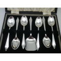 Vintage Silver Plated Vintage Teaspoons & SUGAR SPOON Arthur Price & Co Ltd England Original Box