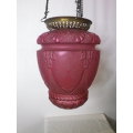 FOR HILTON ONLY PLEASE Victorian Bohemian design Dusky Pink Glass pendant hanging light. .