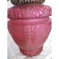 FOR HILTON ONLY PLEASE Victorian Bohemian design Dusky Pink Glass pendant hanging light. .