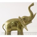 Large Solid Brass African Elephant. Beautiful!!!. approx 19.5 cm long x 20 cm tall