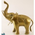 Large Solid Brass African Elephant. Beautiful!!!. approx 19.5 cm long x 20 cm tall