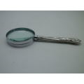 Hallmarked Silver Handled Magnifying glass. Queens Pattern Sheffield, 1988. 12.5 cm