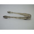 Antique 1883 Edinburgh Hallmarked SILVER LARGE QUEENS PATTERN Sugar or Pastrytongs. 13.5cm 51 grms