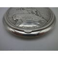 Russian USSR c1930s silver compact. Catherine the Great original powder cloth & mirror RARE!
