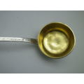 Vintage (Antique) German silver sauce ladle with gilded bowl, 63g. 18.5 cm