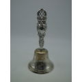 Ornate Hallmarked Silver Handled Bell. Birmingham, 1956 Maker: William Adams Ltd