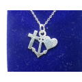 FAITH, HOPE and LOVE Sterling Silver Dainty Necklace. Designer Stamped. Original Box