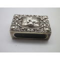 Antique Hallmarked Silver Art Nouveau Matchbox holder Levi and Salaman Birmingham 1904/5 12.5g