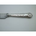 Hallmarked Silver Handled `Queen`s Pattern` Serrated Cake or bread Knife Sheffield, 1967 Viner`s Ltd