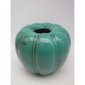 Vintage UPSALA EKEBY SWEDEN Green Glazed Pumpkin Vase no 231. 12cm Excellent condition