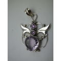 Gorgeous Sterling Silver & Natural Amethyst pendant