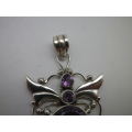 Gorgeous Sterling Silver & Natural Amethyst pendant