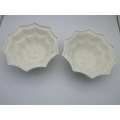 PAIR ANTIQUE CERAMIC JELLY MOULDS. MADE IN ENGLAND
