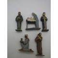 Vintage Antique lead 5 piece Nativity set. Made in UNION OF SOUTH AFRICA! Speical. 5cm tall
