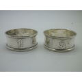 Pair Hallmarked Silver napkin rings. B/ham 1917. Jones & Crompton. 22grms