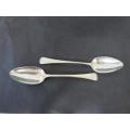 Pair Hallmarked Sterling Silver Serving Spoons. London, 1805 Thomas Wilkes Barker 110grms 23cm long