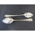 Pair Hallmarked Sterling Silver Serving Spoons. London, 1805 Thomas Wilkes Barker 110grms 23cm long