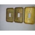 Three Vintage Solid Brass light switch covers
