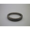 PANDORA Sterling Silver Eternity Ring, double row cubic zirconias Size: O 1/2. weight: approx 2.5grm