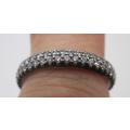 PANDORA Sterling Silver Eternity Ring, double row cubic zirconias Size: O 1/2. weight: approx 2.5grm