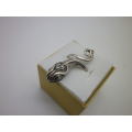 Sterling Silver Vintage SNAKE RING Size: P- but adjustable 9grms DRAMATIC!!