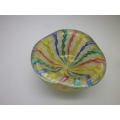 Mid Century Italian Latticino & Gold Art Glass Small bowl. 11 x 5cm BEAUTIFUL!!