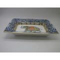RARE! Wedgwood & Co BLUE ELEPHANT rectangular Platter Dish. 16x 20cm