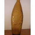 Vintage Mid century Italian Amber Pressed Glass Genie Bottle Empoli Bath Salts Bottle/decanter