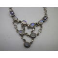 Sterling Silver,  MOONSTONE & Amethyst Boho Design necklace. GORGEOUS!