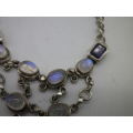 Sterling Silver,  MOONSTONE & Amethyst Boho Design necklace. GORGEOUS!