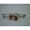 Scottish Sterling Silver & Citrine Ward Brothers Thistle brooch.  Excellent condition