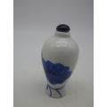 Signed Oriental Blue & White Ceramic snuff bottle