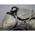 Zuid Afrikaansch Republiek 1896 2 1/2 Silver Shilling coin brooch in Hallmarked silver setting