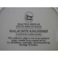 HERITAGE PORCELAIN MALACHITE KINGFISHER Ltd Ed DISPLAY PLATE. 23cm