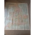 CLOTH MAP ENGLAND AND WALES GEOGRAFIC COUNTRIES AND BOROUGHS ALL RAILWAYS, STEAMSHIP LINES