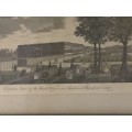 ORIGINAL ANTIQUE 1775 PERSPECTIVE VIEW OF THE ROYAL PALACE AND GARDENS AT HAMPTON COURT PRINT