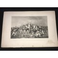 ORIGINAL ANTIQUE 1800'S PRINT OF THE DEFEAT OF THE SEALKOTE MUTINEERS BY GENERAL NICHOLSON INDIA