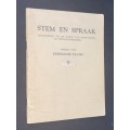 STEM EN SPRAAK - HANDLEIDING VIR DIE STUDIE VAN STEMVORMING EN SPRAAKVERBETERING - STEPHANIE FAURE