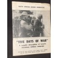 SOUTH AFRICAN ZIONIST FEDEERATION `FIVE DAYS OF WAR`