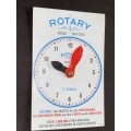 VINTAGE ROTARY SWISS WATCH CARDBOARD CLOCK ADVERTISING FOR SOUTH AFRICA