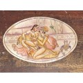 ANTIQUE INDIAN KAMA SUTRA PAINTINGS ON BONE DISCS