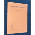 AFRICAN STUDIES VOLUME 33 NUMBER 4,  1974 - WITS UNIVERSITY PRESS