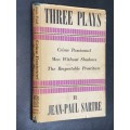 THREE PLAYS BY JEAN-PAUL SATRE 1ST ENGLISH EDITION 1949