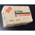 BLANK BOX OF 8 UNUSED 1977 JAPANESE TDK D* C60 CASSETTE TAPES
