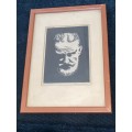 VINTAGE BLOCK PRINT FRAMED