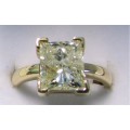 **CERTIFIED [R201654]** 1 PIECE ONLY [ 3.1130ct ] PRINCESS CUT DIAMOND RING [18kt YELLOW GOLD]