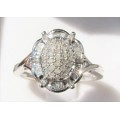 **LUSTROUS [R28083]** ROUND / BAGUETTE CUT [0.400ct] DIAMOND RING [WHITE GOLD] - BUY SAFE